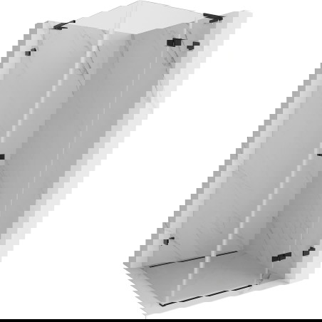 Mexen Lunar L Atveriama dušo kabina, dešinė, 100 x 100 cm, skaidri, juoda - 834L-100-100-70-00-P