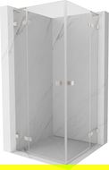 Mexen Lunar L Duo atidaroma dušo kabina 80 x 80 cm, skaidri, matinio nikelio - 834L-080L-080P-97-00