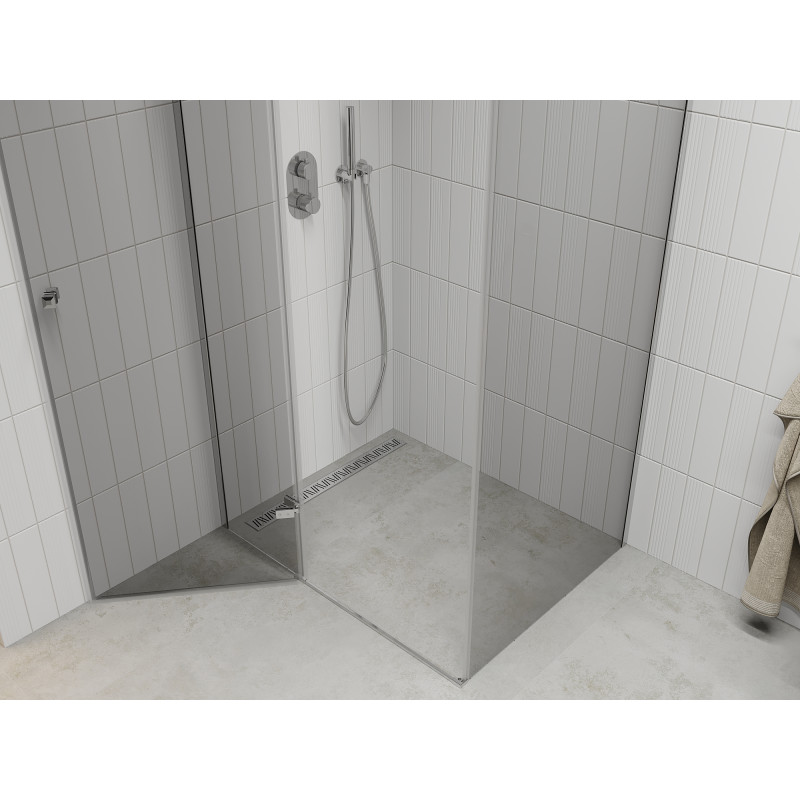 Mexen Roma vonia atveriama 105 x 80 cm, skaidri, chromas - 854-105-080-01-00