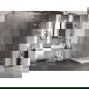 Mexen Lunar L dešinės pusės dušo kabina 80 x 80 cm, skaidri, šlifuotas nikelis - 834L-080-080-97-00-P
