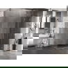 Mexen Lunar L dešinės pusės varstoma dušo kabina 100 x 80 cm, skaidri, šlifuotas nikelis - 834L-100-080-97-00-P