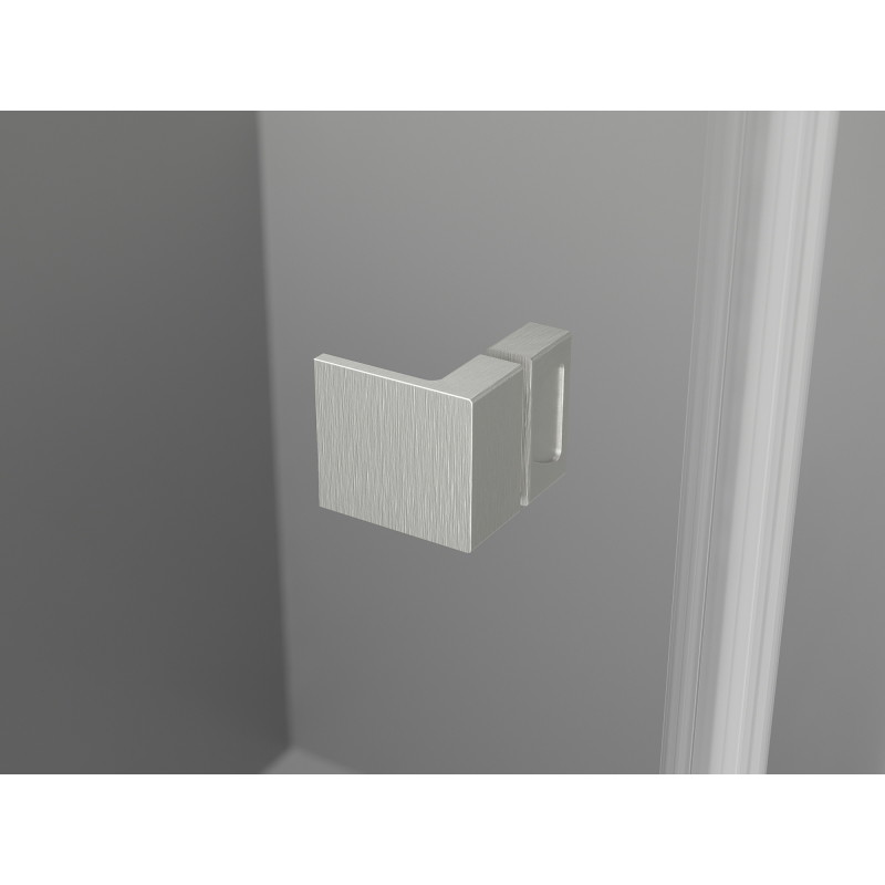 Mexen Lunar L 90 x 90 cm dešinysis dušo kabinas, permatomas, šlifuotas nikelis - 834L-090-090-97-00-P