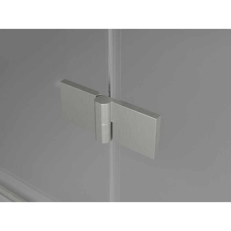 Mexen Lunar L 90 x 90 cm dešinysis dušo kabinas, permatomas, šlifuotas nikelis - 834L-090-090-97-00-P