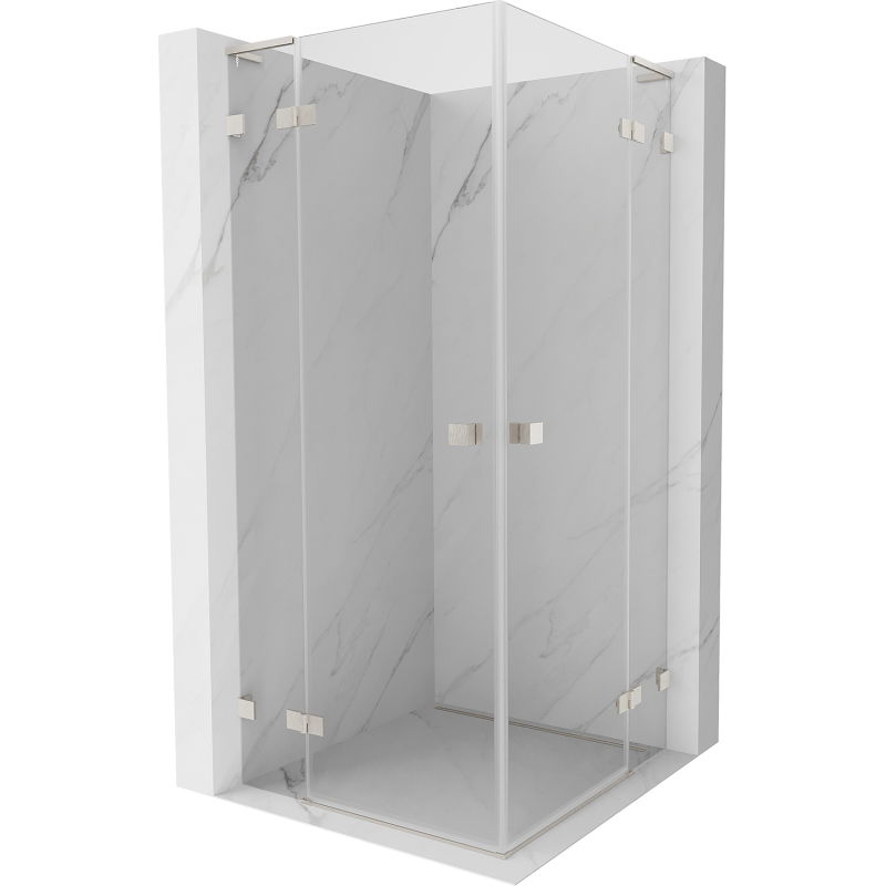 Mexen Lunar L Duo varstoma dušo kabina 95 x 95 cm, skaidri, matinė nikelis - 834L-095L-095P-97-00