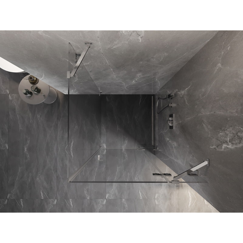 Mexen Lunar dešinė atveriama dušo kabina 90 x 90 cm, skaidri, chromuota - 834-090-090-01-00-P