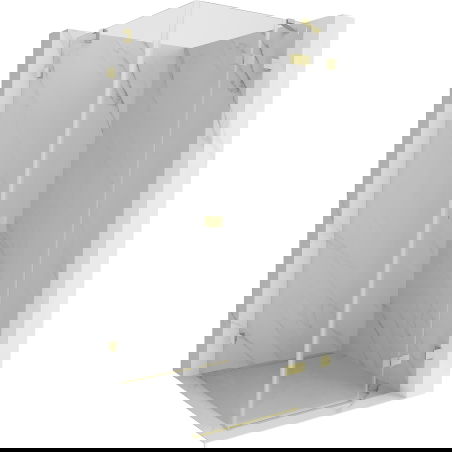 Mexen Lunar dešinė atveriama dušo kabina 100 x 100 cm, skaidri, šlifuotas auksas - 834-100-100-55-00-P