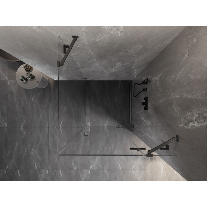 Mexen Lunar dešinė atveriama dušo kabina 80 x 80 cm, permatoma, šešėlio pilka šlifuota - 834-080-080-66-00-P