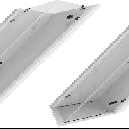 Mexen Lunar dušo kabina, dešinė pusė 80 x 80 cm, permatoma, juoda - 834-080-080-70-00-P