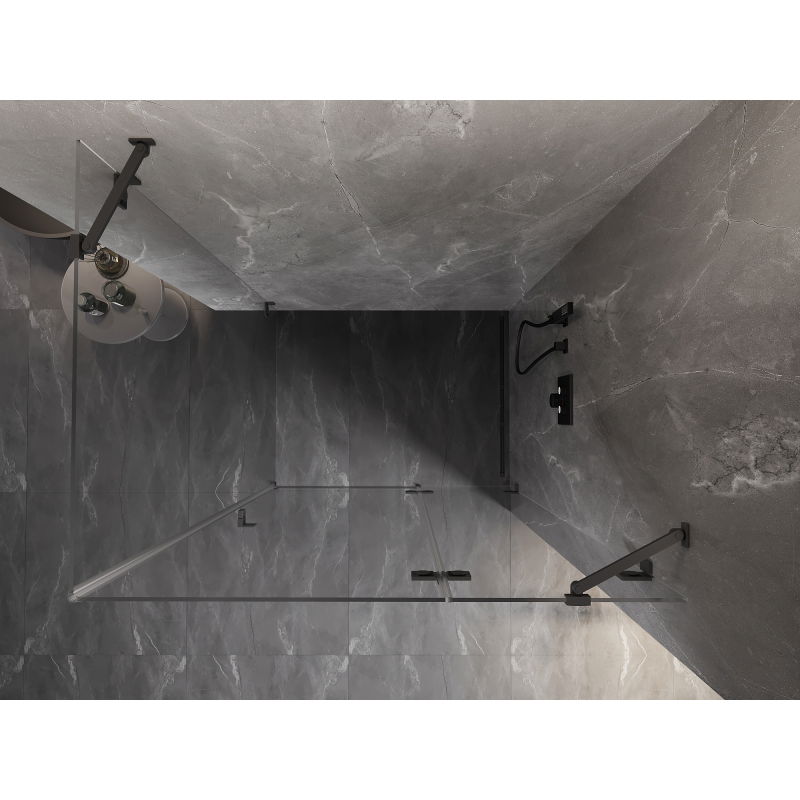 Mexen Lunar dešinysis atsidarantis dušo kabina 90 x 70 cm, permatomas, ginklų metalas - 834-090-070-95-00-P