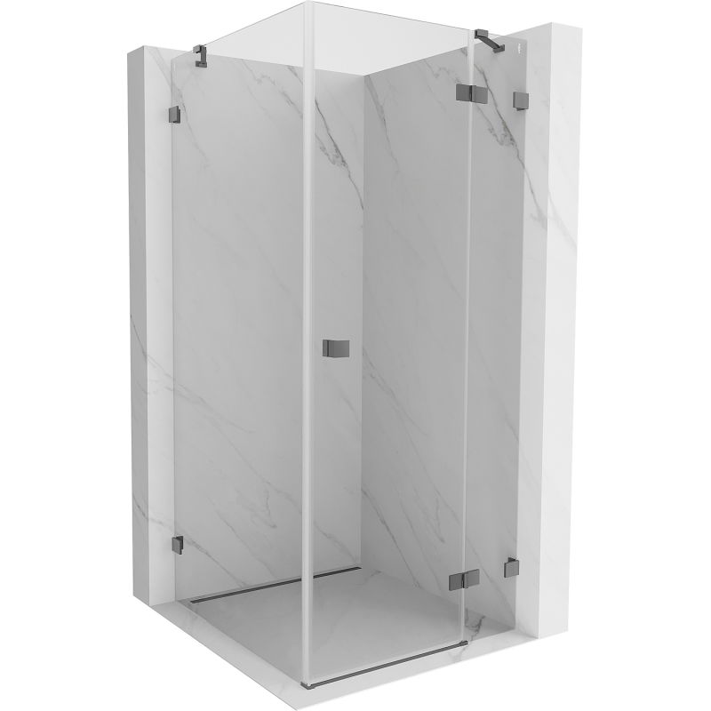 Mexen Lunar dešinysis varstomas dušo kabinas 80 x 80 cm, skaidrus, gun metal - 834-080-080-95-00-P