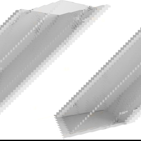 Mexen Lunar dešinioji atveriama dušo kabina 90 x 90 cm, permatoma, šlifuotas nikelis - 834-090-090-97-00-P