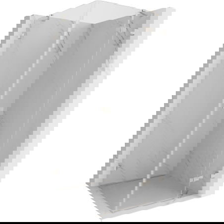 Mexen Lunar stačiakampė stumdomos durys, dešinės pusės, 100 x 100 cm, skaidrus, matinio nikelio danga - 834-100-100-97-00-P