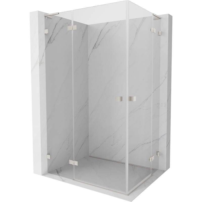 Mexen Lunar L Duo dušo kabina atveriama 115 x 80 cm, skaidrus, šlifuotas nikelis - 834L-115L-080P-97-00