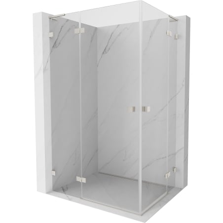 Mexen Lunar L Duo dušo kabina atveriama 115 x 80 cm, skaidrus, šlifuotas nikelis - 834L-115L-080P-97-00