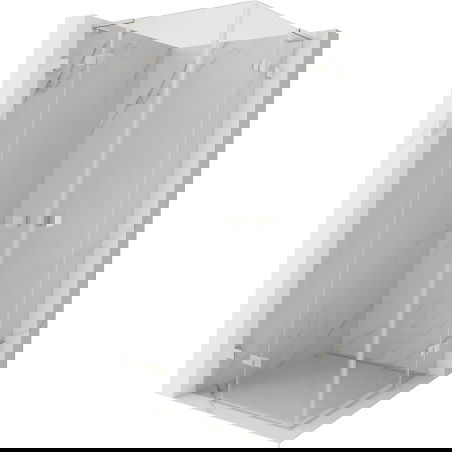 Mexen Lunar L Duo dušo kabina su atveriamomis durimis 115 x 115 cm, skaidri, matinė nikelio apdaila - 834L-115L-115P-97-00