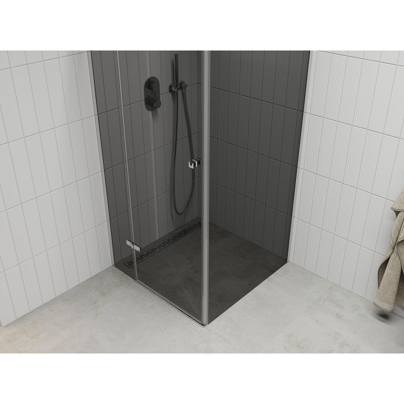 Mexen Roma dušo kabina atveriama 100 x 100 cm, grafitas, chromas - 854-100-100-01-40