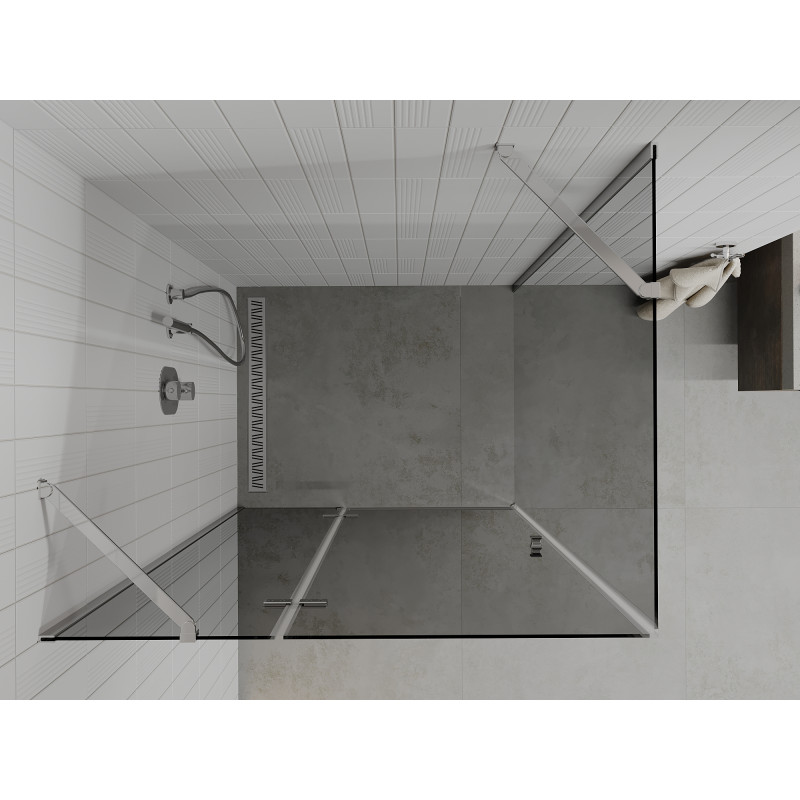 Mexen Roma atveriama dušo kabina 70 x 80 cm, grafitas, chromas - 854-070-080-01-40