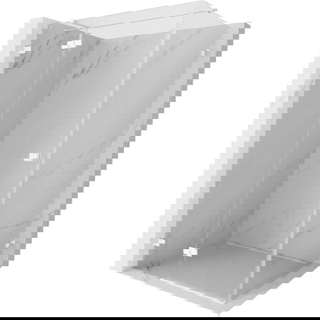 Mexen Lunar T kairi priekinių sienelių kairysis 115 x 90 cm, permatomas, baltas - 834T-115-090-20-00-L