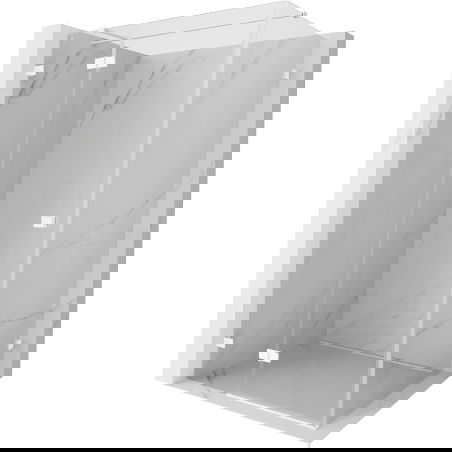 Mexen Lunar T pakabinamas dušas kairysis 120 x 110 cm, skaidrus, baltas - 834T-120-110-20-00-L