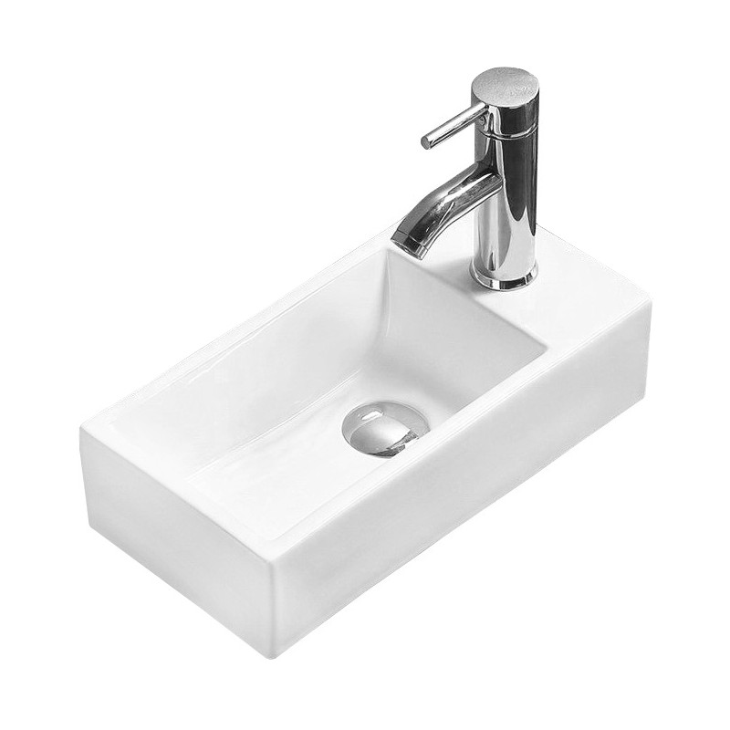 Mexen Inez kairiosios pusės stalviršinė kriauklė 40 x 20 cm, balta - 21484000L