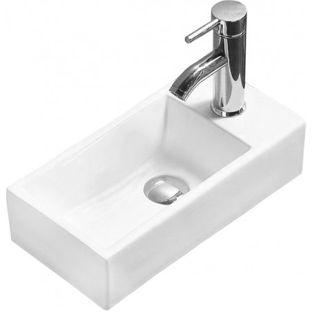 Mexen Inez kairiosios pusės stalviršinė kriauklė 40 x 20 cm, balta - 21484000L