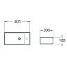 Mexen Inez stalviršio kairysis praustuvas 40 x 20 cm, Juodas matinis - 21484085L