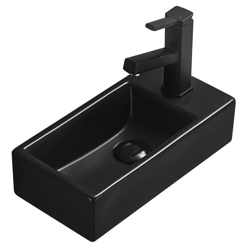 Mexen Inez stalviršio kairysis praustuvas 40 x 20 cm, Juodas matinis - 21484085L