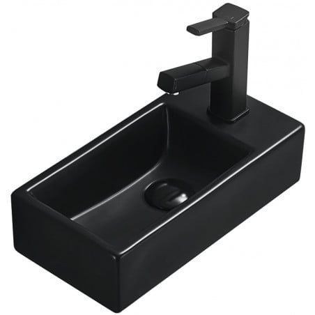 Mexen Inez stalviršio kairysis praustuvas 40 x 20 cm, Juodas matinis - 21484085L