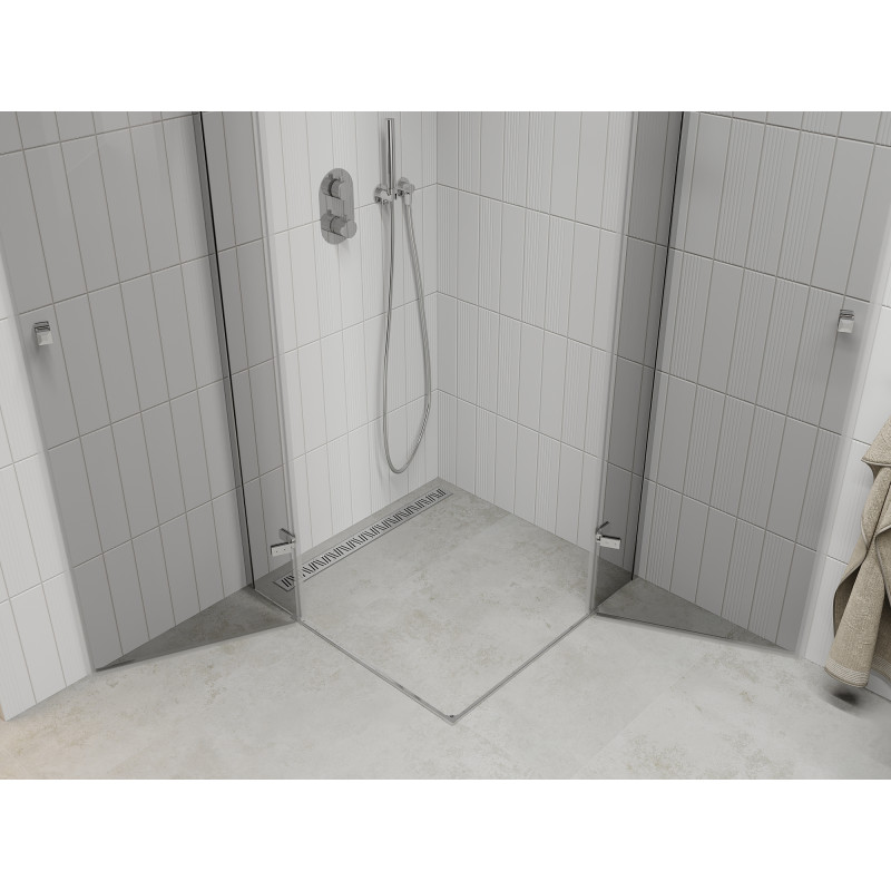 Mexen Roma Dviguba atidaroma dušo kabina 120 x 120 cm, skaidri, chromas - 854-120-120-02-00