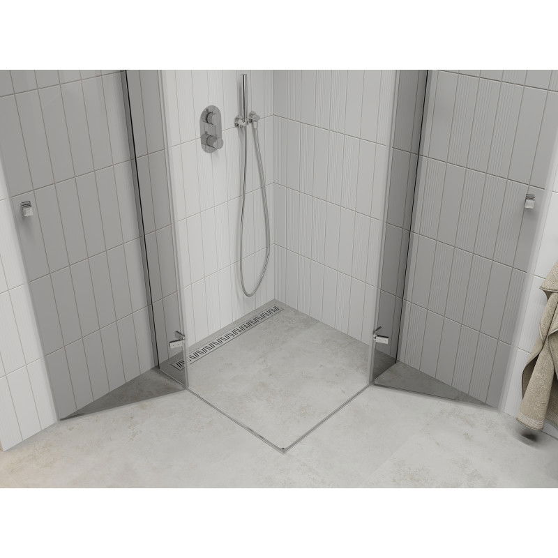 Mexen Roma Duo atveriama dušo kabina 70 x 70 cm, skaidri, chromuota - 854-070-070-02-00