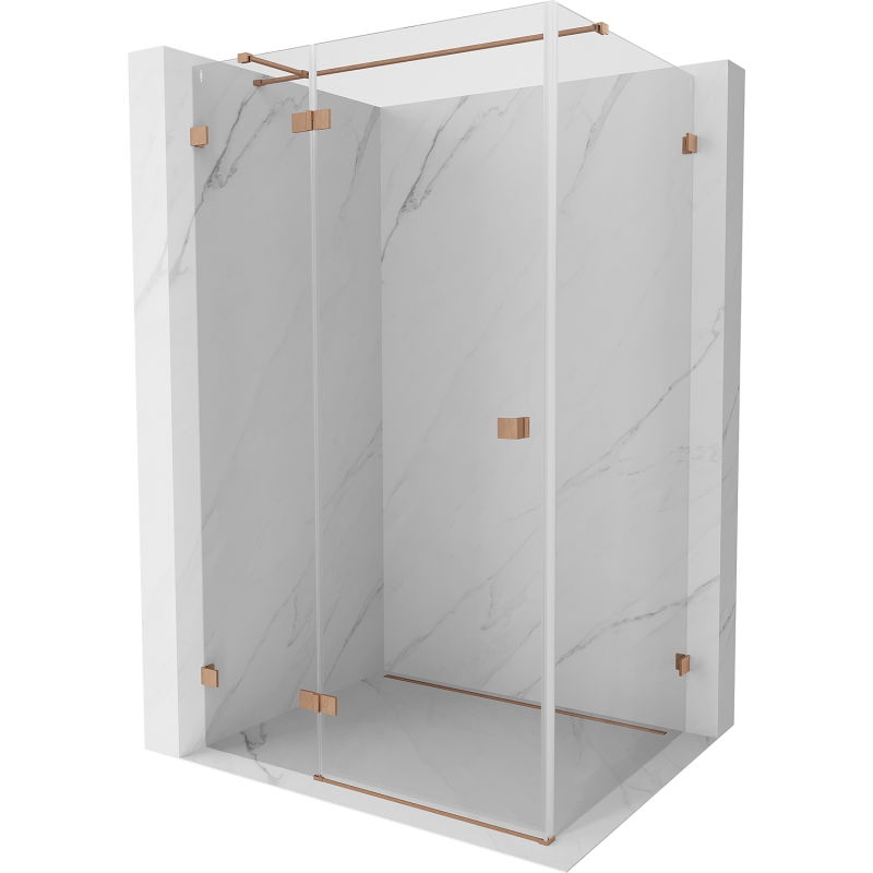 Mexen Lunar T dušo kabina atsidaranti kairė 120 x 70 cm, permatoma, šlifuotas varis - 834T-120-070-65-00-L