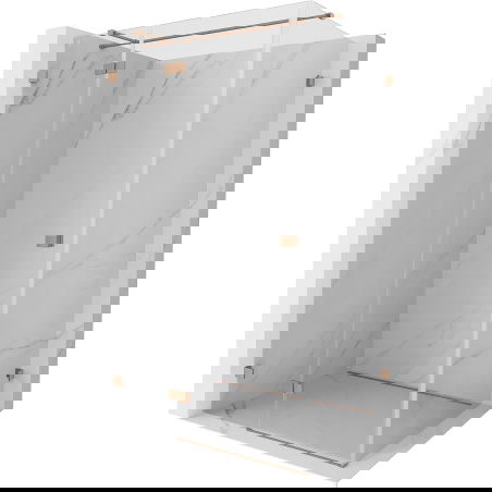 Mexen Lunar T dušo kabina atidaroma kairėje 140 x 90 cm, permatoma, šlifuotas varis - 834T-140-090-65-00-L