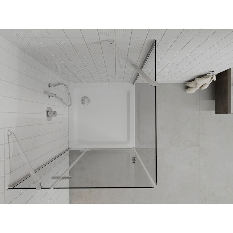 Mexen Roma privatus dušo kabinas 90 x 90 cm, skaidrus, chromuotas + plokščias padėklas - 854-090-090-01-00-4010