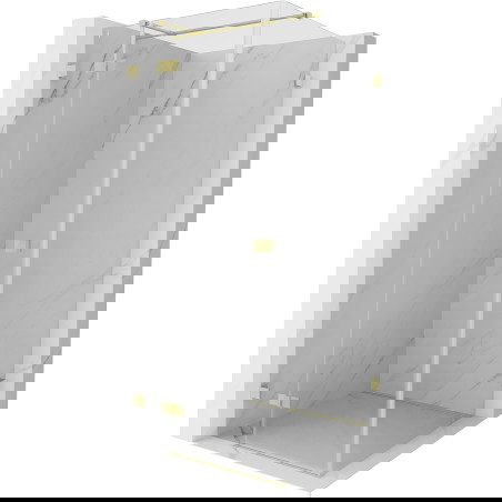 Mexen Lunar T kairiama dušo kabina kaire 120 x 120 cm, permatoma, auksinė šveista - 834T-120-120-55-00-L