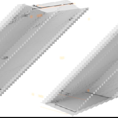 Mexen Lunar T kairuoši dušo kabina kairė 120 x 120 cm, skaidrus, šlifuotas varis - 834T-120-120-65-00-L