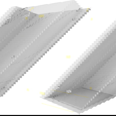 Mexen Lunar dušo kabina, atidaroma kairės 90 x 70 cm, skaidri, šlifuotas auksas - 834-090-070-55-00-L