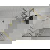Mexen Roma pakreipiama dušo kabina 100 x 70 cm, Skaidrus, Auksinė + dušo padėklas Flat - 854-100-070-50-00-4010