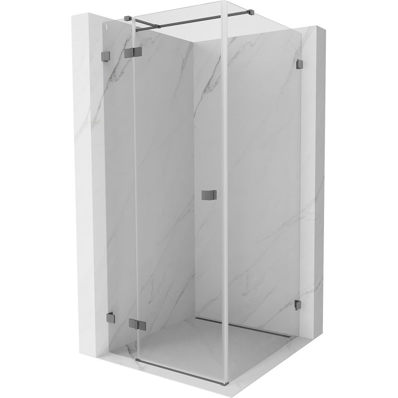 Mexen Lunar T dušo kabina atveriama kairė 110 x 110 cm, skaidri, ginklų metalas - 834T-110-110-95-00-L