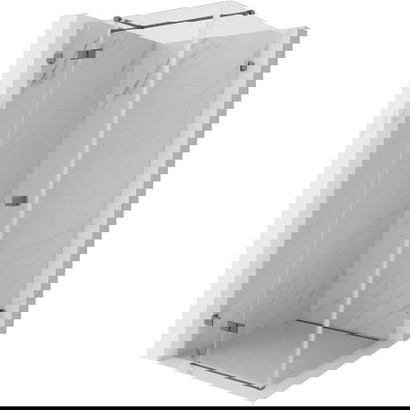 Mexen Lunar T dušo kabina su kairine atveriama durimi 110 x 110 cm, skaidri, ginklų metalas - 834T-110-110-95-00-L