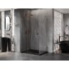 Mexen Lunar skaidrios auksinės durys kairė 80 x 70 cm, permatomos, rožinis auksas - 834-080-070-60-00-L