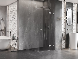 Mexen Lunar T varstoma dešinė dušo kabina 120 x 120 cm, skaidri, chromas - 834T-120-120-01-00-P