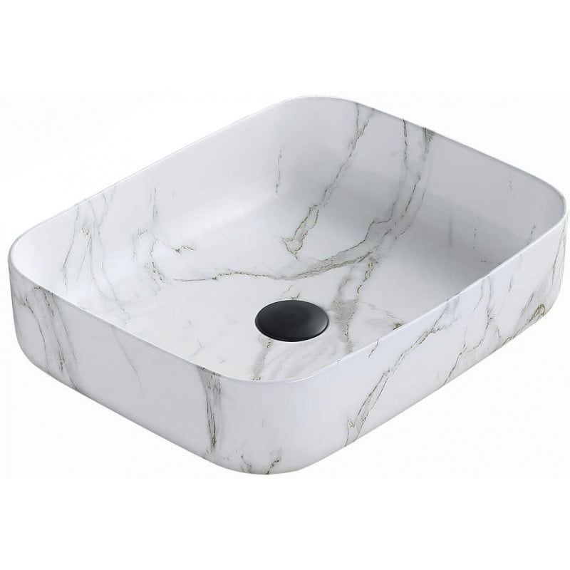 Mexen Carla ant stalviršio montuojamas praustuvas 50 x 39 cm, baltas akmuo - 21555092