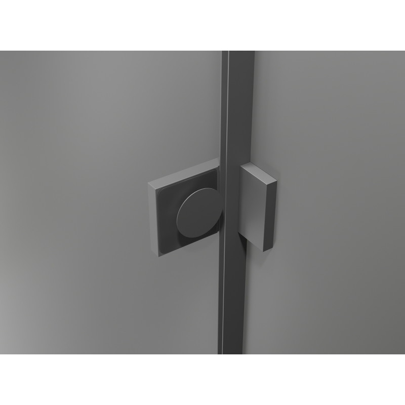 Mexen Lunar-B matinis stiklas, varstoma dušo kabina su kairio kraštu, 100 x 100 cm, gun metal - 832-100-100-95-00-L