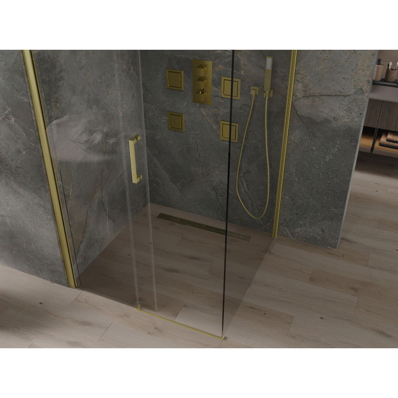 Mexen Omega stumdomas dušo kabina 100 x 100 cm, skaidrus, auksinis - 825-100-100-50-00