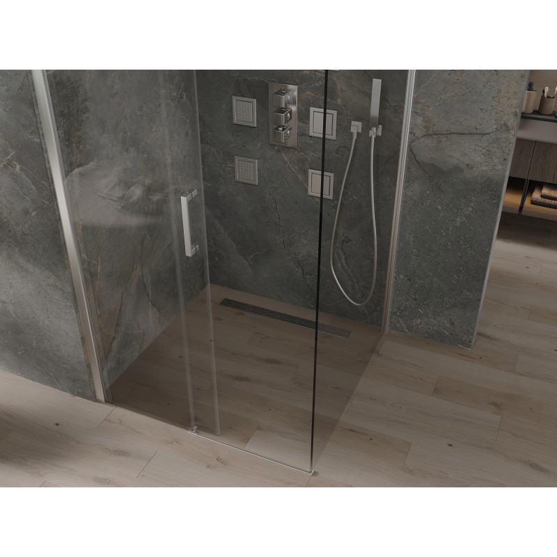 Mexen Omega stiklinė dušo kabina 100 x 100 cm, permatoma, chromuota - 825-100-100-01-00