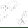 Mexen Lunar kair HP leje 95 x 70 cm, permatomas, šlifuota vario spalva - 834-095-070-65-00-L