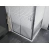Mexen Apia slankiojamoji dušo kabina 90 x 90 cm, baltos juostos, chromas + Flat padėklas - 840-090-090-01-20-4010