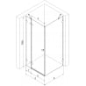 Mexen Lunar dušo kabina atveriama kairinės pusės 95 x 90 cm, permatoma, valcuota varis - 834-095-090-65-00-L