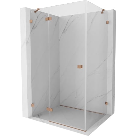Mexen Lunar dušo kabina atveriama kairinės pusės 95 x 90 cm, permatoma, valcuota varis - 834-095-090-65-00-L