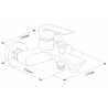 Mexen Royo R40 vonios rinkinys, juodas - 72203R40-70